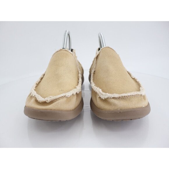 CROCS Men's Santa Cruz Loafer Size 8 Tan Canvas Slip On Shoe Casual Cushioned - Picture 2 of 9